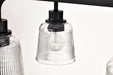 SATCO/NUVO Grayson 6 Light Island Pendant Matte Black Finish Clear Ribbed Glass (60-8610)