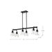 SATCO/NUVO Grayson 6 Light Island Pendant Matte Black Finish Clear Ribbed Glass (60-8610)