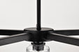 SATCO/NUVO Grayson 5 Light Chandelier Matte Black Finish Clear Ribbed Glass (60-8611)