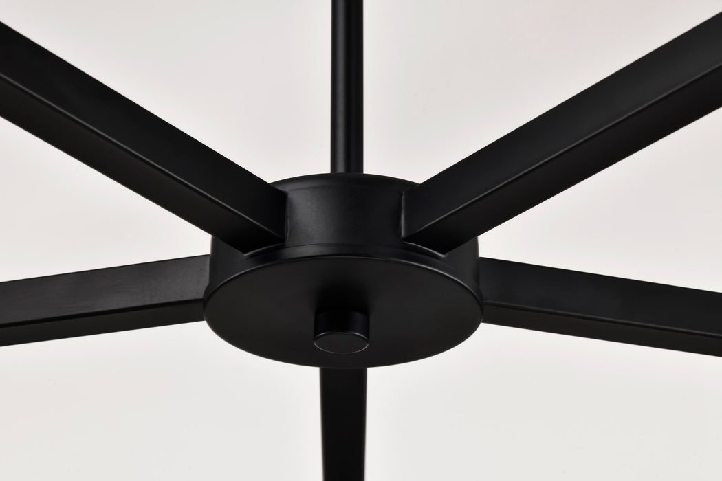 SATCO/NUVO Grayson 5 Light Chandelier Matte Black Finish Clear Ribbed Glass (60-8611)