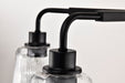 SATCO/NUVO Grayson 5 Light Chandelier Matte Black Finish Clear Ribbed Glass (60-8611)