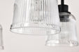 SATCO/NUVO Grayson 5 Light Chandelier Matte Black Finish Clear Ribbed Glass (60-8611)
