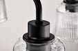 SATCO/NUVO Grayson 5 Light Chandelier Matte Black Finish Clear Ribbed Glass (60-8611)