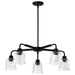 SATCO/NUVO Grayson 5 Light Chandelier Matte Black Finish Clear Ribbed Glass (60-8611)