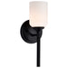 SATCO/NUVO Solara 1 Light Wall Sconce Matte Black Finish Frosted Ribbed Glass (60-8641)