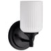 SATCO/NUVO Solara 1 Light Wall Sconce Matte Black Finish Frosted Ribbed Glass (60-8641)
