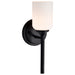 SATCO/NUVO Solara 1 Light Wall Sconce Matte Black Finish Frosted Ribbed Glass (60-8641)