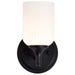 SATCO/NUVO Solara 1 Light Wall Sconce Matte Black Finish Frosted Ribbed Glass (60-8641)