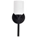 SATCO/NUVO Solara 1 Light Wall Sconce Matte Black Finish Frosted Ribbed Glass (60-8641)
