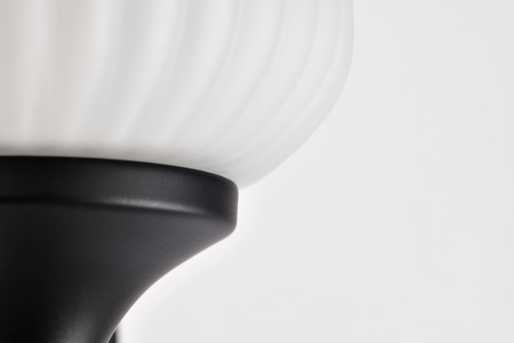 SATCO/NUVO Solara 1 Light Wall Sconce Matte Black Finish Frosted Ribbed Glass (60-8641)