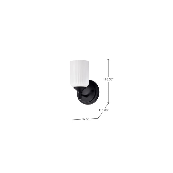 SATCO/NUVO Solara 1 Light Wall Sconce Natural Brass Finish Frosted Ribbed Glass (60-8661)