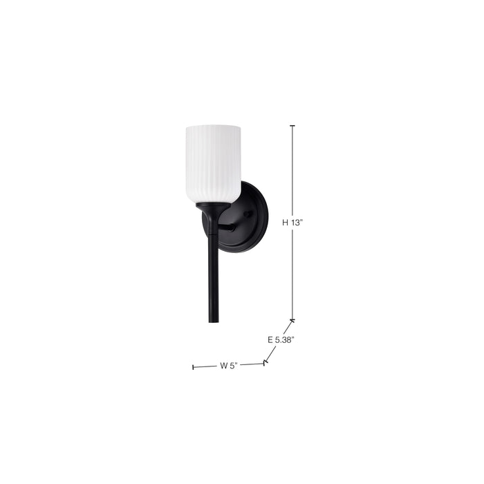 SATCO/NUVO Solara 1 Light Wall Sconce Natural Brass Finish Frosted Ribbed Glass (60-8661)