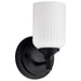 SATCO/NUVO Solara 1 Light Wall Sconce Matte Black Finish Frosted Ribbed Glass (60-8641)
