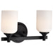 SATCO/NUVO Solara 2 Light Vanity Matte Black Finish Frosted Ribbed Glass (60-8642)