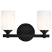 SATCO/NUVO Solara 2 Light Vanity Matte Black Finish Frosted Ribbed Glass (60-8642)