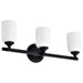 SATCO/NUVO Solara 3 Light Vanity Matte Black Finish Frosted Ribbed Glass (60-8643)