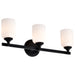SATCO/NUVO Solara 3 Light Vanity Matte Black Finish Frosted Ribbed Glass (60-8643)