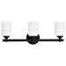 SATCO/NUVO Solara 3 Light Vanity Matte Black Finish Frosted Ribbed Glass (60-8643)