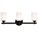 SATCO/NUVO Solara 3 Light Vanity Matte Black Finish Frosted Ribbed Glass (60-8643)