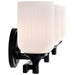 SATCO/NUVO Solara 3 Light Vanity Matte Black Finish Frosted Ribbed Glass (60-8643)