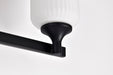 SATCO/NUVO Solara 3 Light Vanity Matte Black Finish Frosted Ribbed Glass (60-8643)
