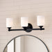 SATCO/NUVO Solara 3 Light Vanity Matte Black Finish Frosted Ribbed Glass (60-8643)