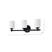 SATCO/NUVO Solara 3 Light Vanity Matte Black Finish Frosted Ribbed Glass (60-8643)