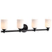 SATCO/NUVO Solara 4 Light Vanity Matte Black Finish Frosted Ribbed Glass (60-8644)