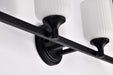 SATCO/NUVO Solara 4 Light Vanity Matte Black Finish Frosted Ribbed Glass (60-8644)