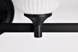 SATCO/NUVO Solara 4 Light Vanity Matte Black Finish Frosted Ribbed Glass (60-8644)