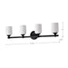 SATCO/NUVO Solara 4 Light Vanity Matte Black Finish Frosted Ribbed Glass (60-8644)