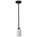 SATCO/NUVO Solara Mini Pendant Matte Black Finish Frosted Ribbed Glass (60-8645)