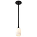 SATCO/NUVO Solara Mini Pendant Matte Black Finish Frosted Ribbed Glass (60-8645)
