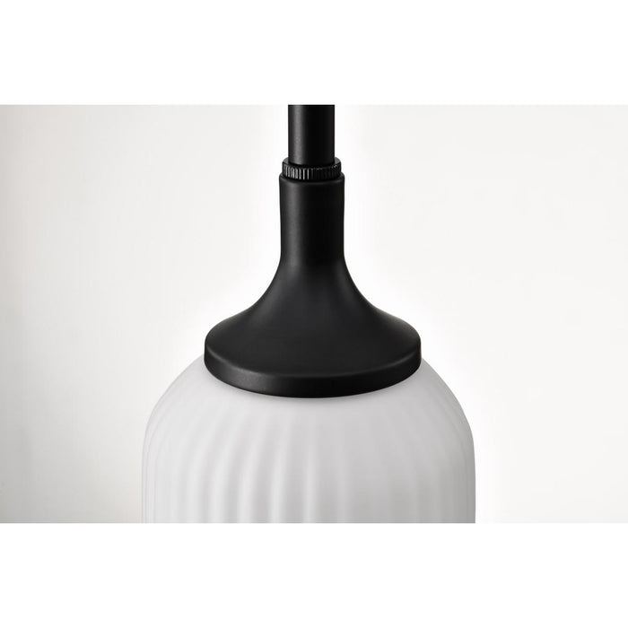 SATCO/NUVO Solara Mini Pendant Matte Black Finish Frosted Ribbed Glass (60-8645)