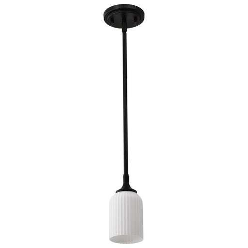 SATCO/NUVO Solara Mini Pendant Matte Black Finish Frosted Ribbed Glass (60-8645)