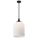 SATCO/NUVO Solara Pendant Matte Black Finish Frosted Ribbed Glass (60-8646)