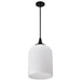 SATCO/NUVO Solara Pendant Matte Black Finish Frosted Ribbed Glass (60-8646)