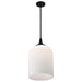 SATCO/NUVO Solara Pendant Matte Black Finish Frosted Ribbed Glass (60-8646)