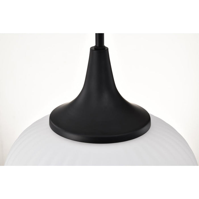 SATCO/NUVO Solara Pendant Matte Black Finish Frosted Ribbed Glass (60-8646)