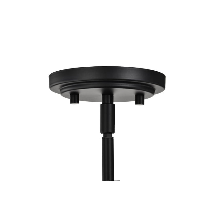 SATCO/NUVO Solara Pendant Matte Black Finish Frosted Ribbed Glass (60-8646)