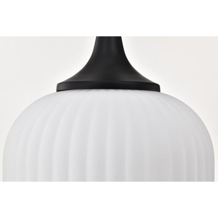 SATCO/NUVO Solara Pendant Matte Black Finish Frosted Ribbed Glass (60-8646)