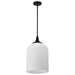 SATCO/NUVO Solara Pendant Matte Black Finish Frosted Ribbed Glass (60-8646)