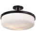 SATCO/NUVO Solara Semi Flush Mount Matte Black Finish Frosted Ribbed Glass (60-8647)