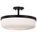 SATCO/NUVO Solara Semi Flush Mount Matte Black Finish Frosted Ribbed Glass (60-8647)