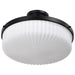 SATCO/NUVO Solara Semi Flush Mount Matte Black Finish Frosted Ribbed Glass (60-8647)