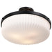 SATCO/NUVO Solara Semi Flush Mount Matte Black Finish Frosted Ribbed Glass (60-8647)