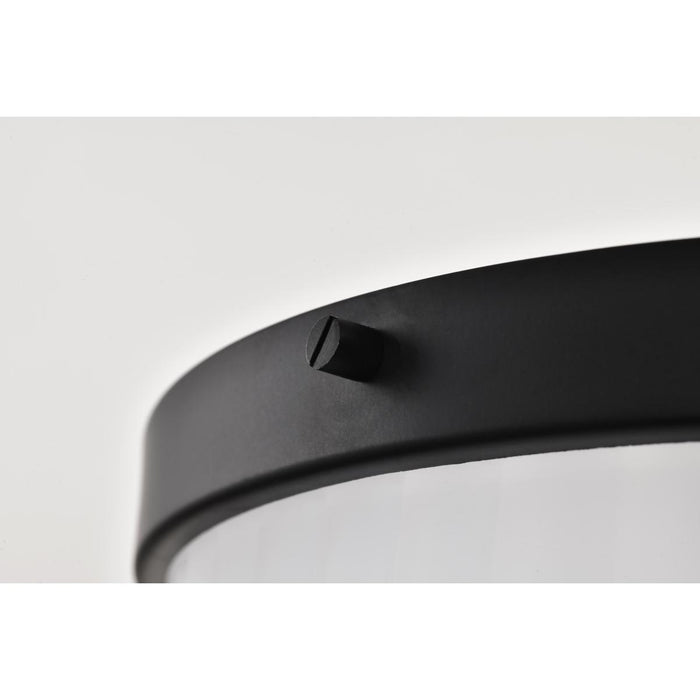 SATCO/NUVO Solara Semi Flush Mount Matte Black Finish Frosted Ribbed Glass (60-8647)