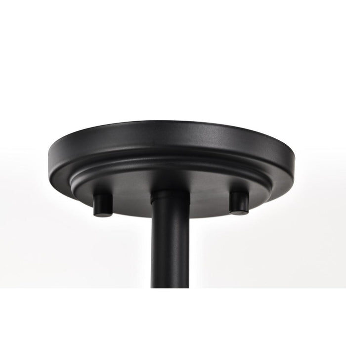 SATCO/NUVO Solara Semi Flush Mount Matte Black Finish Frosted Ribbed Glass (60-8647)