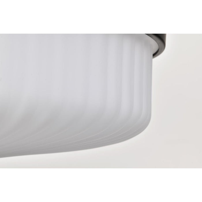 SATCO/NUVO Solara Semi Flush Mount Matte Black Finish Frosted Ribbed Glass (60-8647)