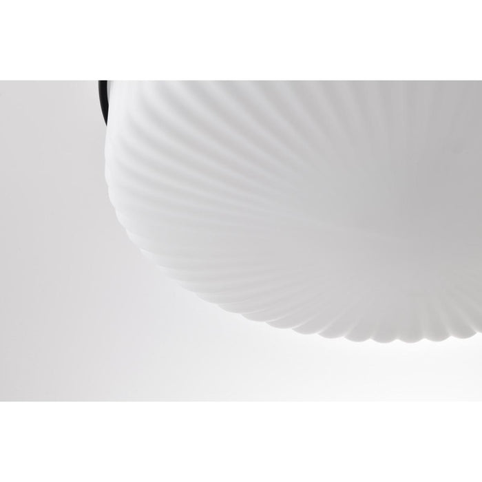 SATCO/NUVO Solara Semi Flush Mount Matte Black Finish Frosted Ribbed Glass (60-8647)